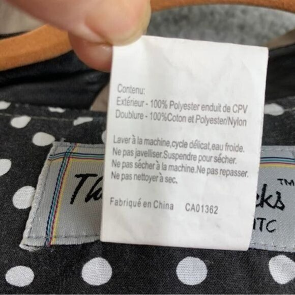 Thermal Slicks Waterproof Rain Jacket w/Polka Dot Lining - Beige/B&W Size Medium - Picture 4 of 7